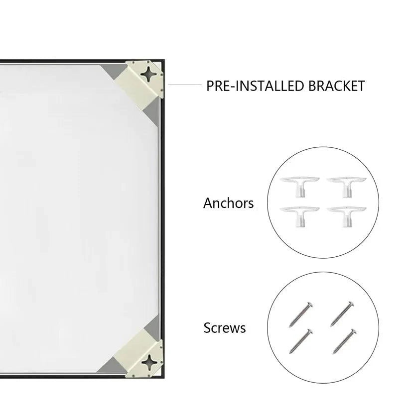 Reflections Sleek Modern Black Aluminum Framed Wall Mirror