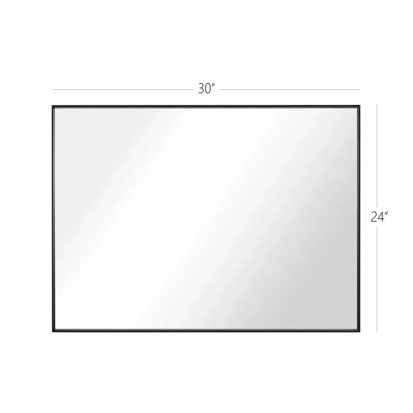 Reflections Sleek Modern Black Aluminum Framed Wall Mirror
