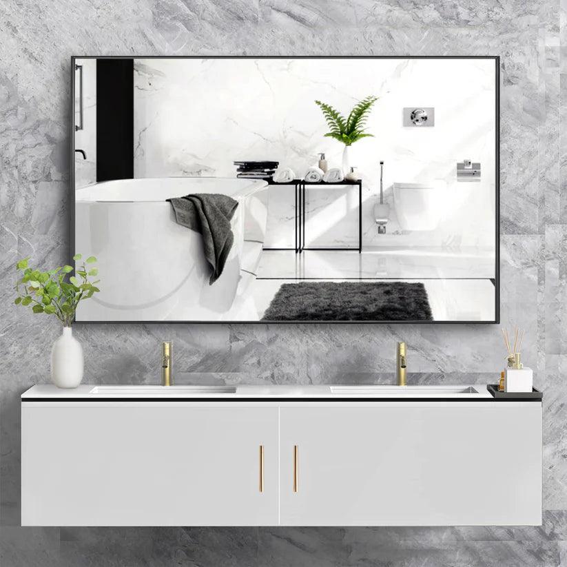 Reflections Sleek Modern Black Aluminum Framed Wall Mirror