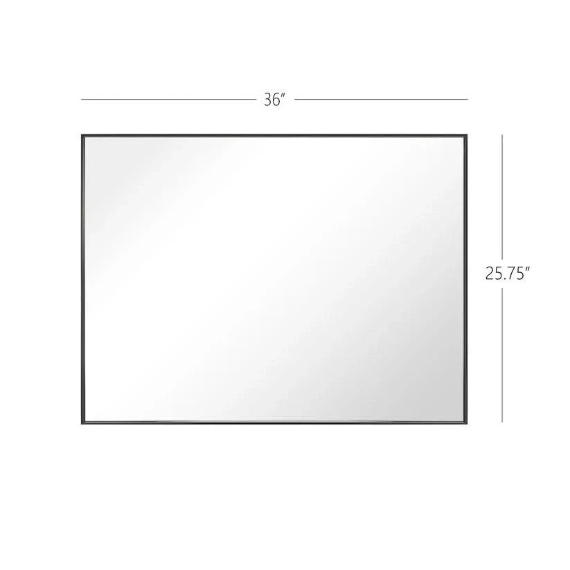 Reflections Sleek Modern Black Aluminum Framed Wall Mirror