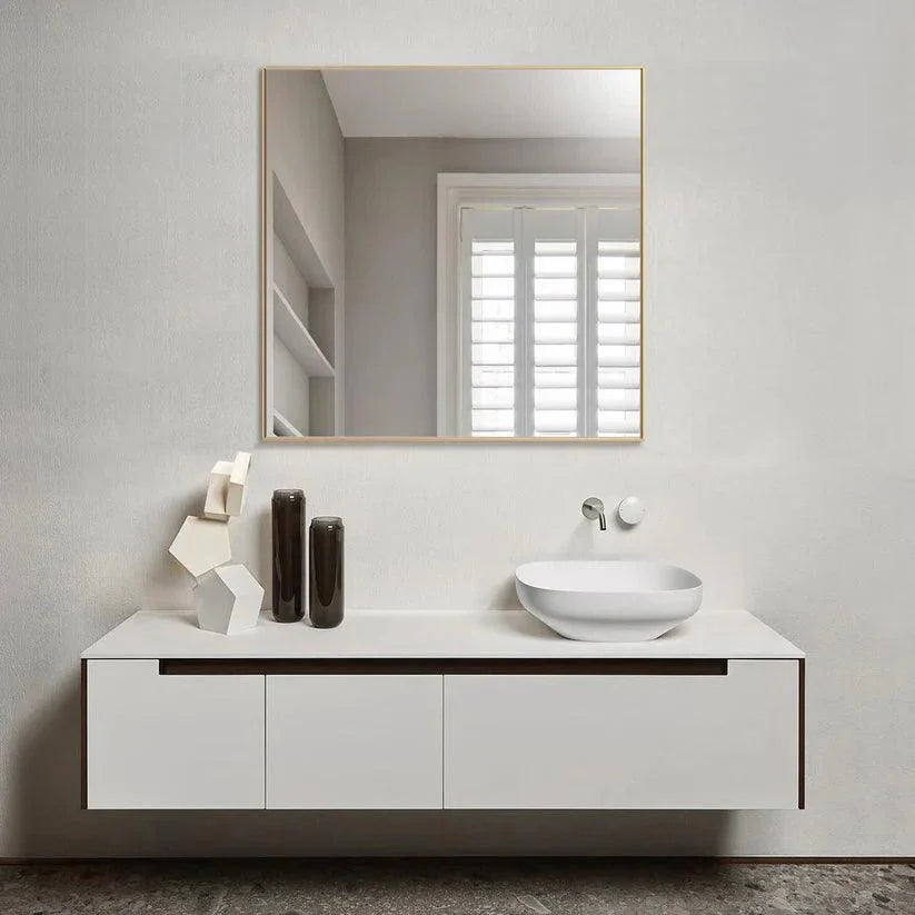 Reflections Sleek Modern Black Aluminum Framed Wall Mirror