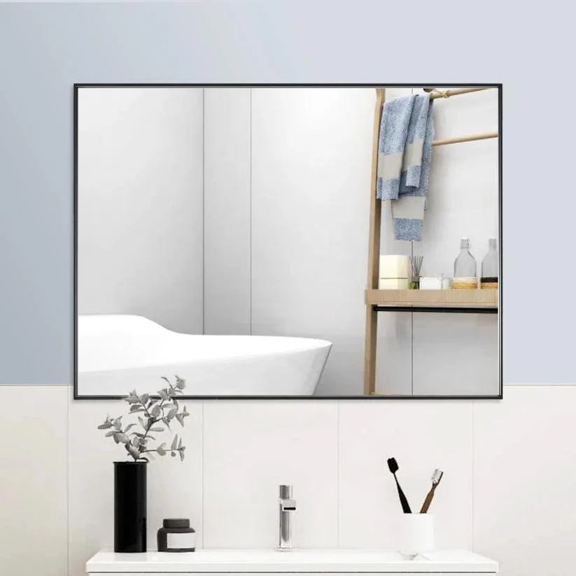 Reflections Sleek Modern Black Aluminum Framed Wall Mirror