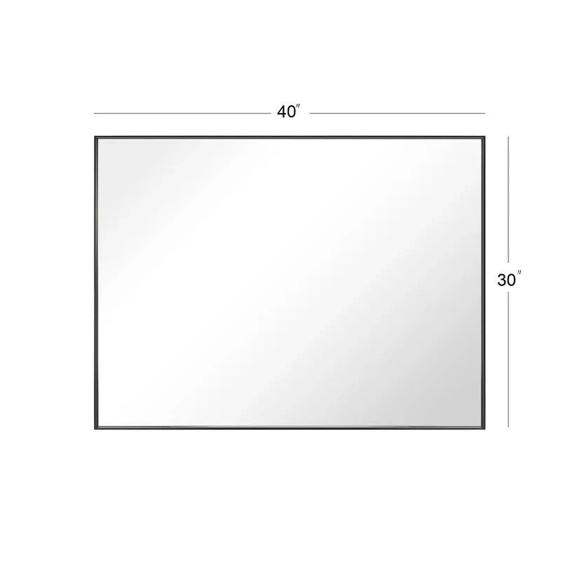 Reflections Sleek Modern Black Aluminum Framed Wall Mirror