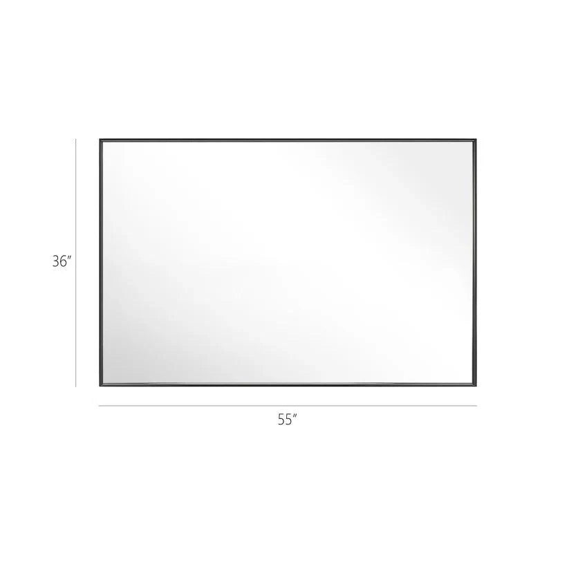 Reflections Sleek Modern Black Aluminum Framed Wall Mirror