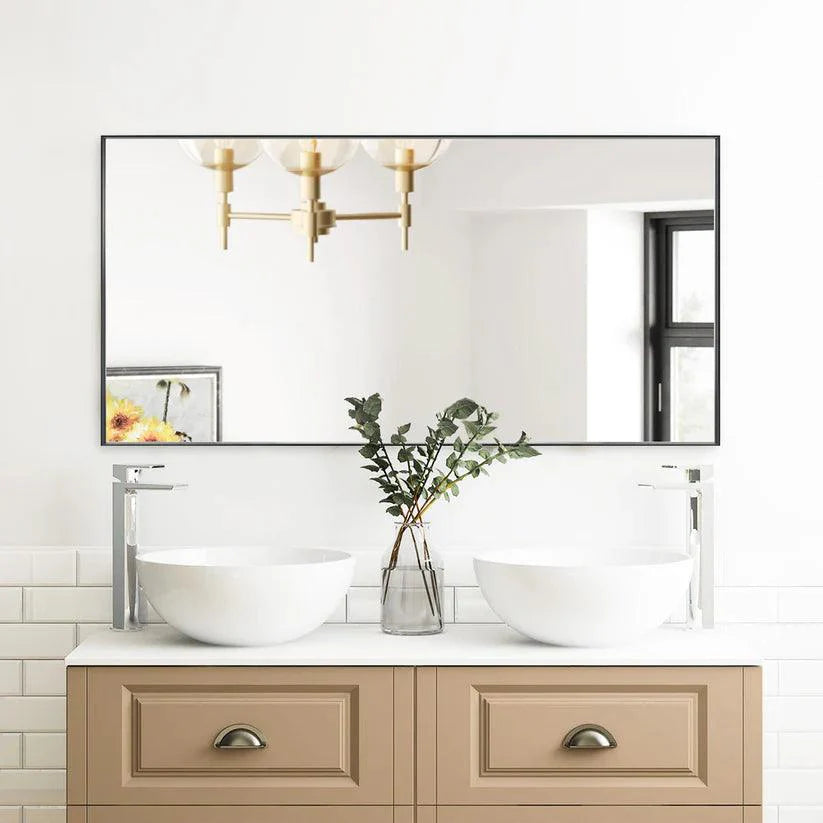 Reflections Sleek Modern Black Aluminum Framed Wall Mirror