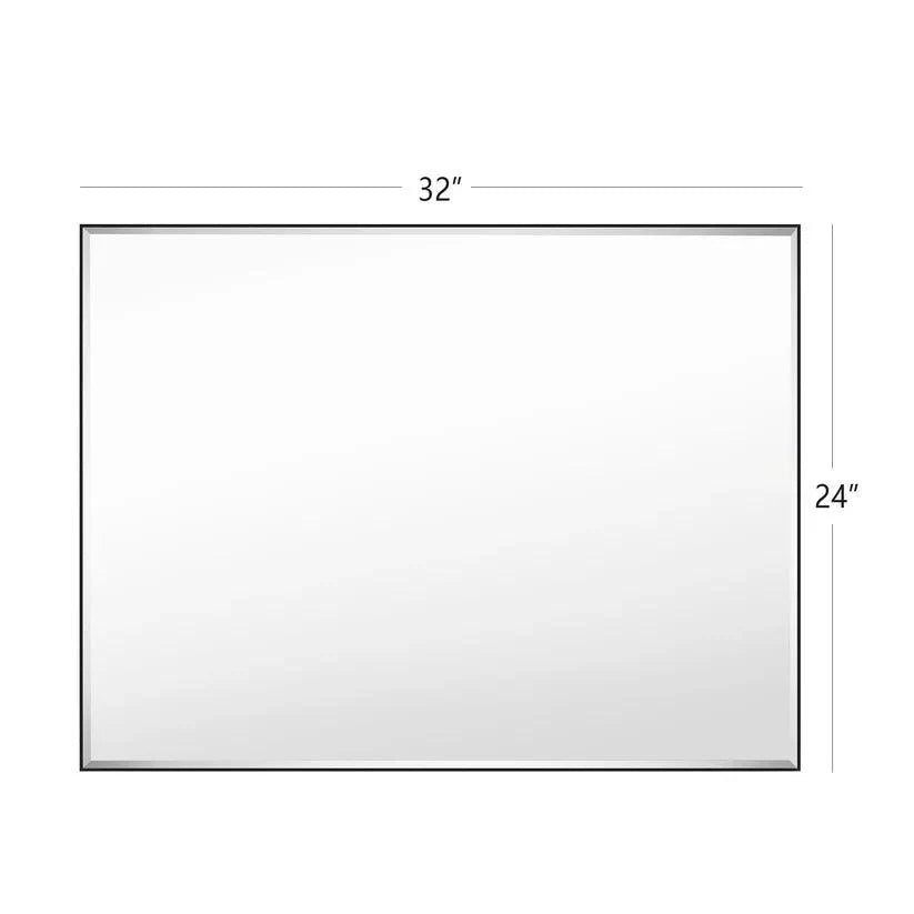 Reflections Sleek Modern Black Aluminum Framed Beveled Wall Mirror