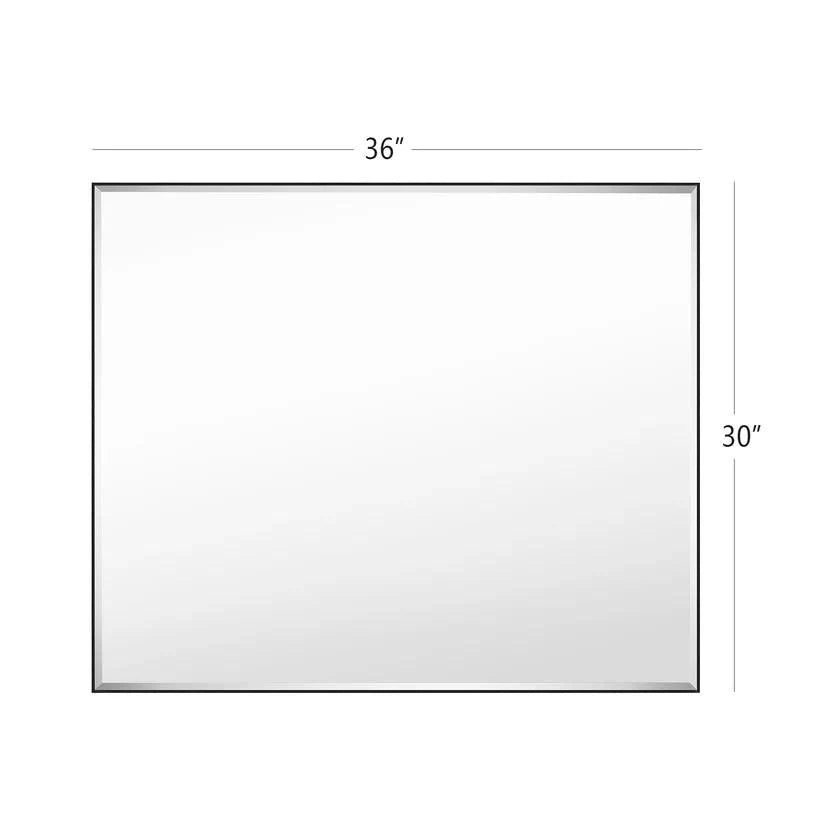Reflections Sleek Modern Black Aluminum Framed Beveled Wall Mirror