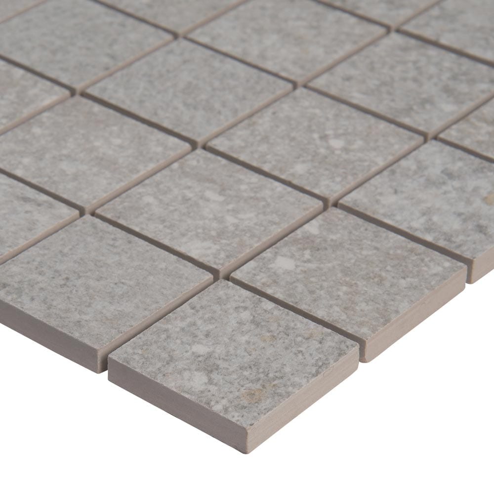 Brixstyle Gris 12"x12" Glazed Porcelain Mesh-Mounted Mosaic Tile 2"x2" - MSI Collection