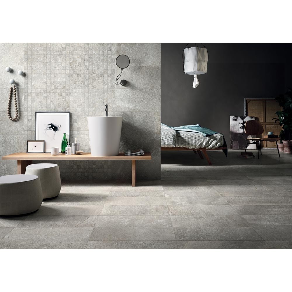 Brixstyle Gris 12"x12" Glazed Porcelain Mesh-Mounted Mosaic Tile 2"x2" - MSI Collection
