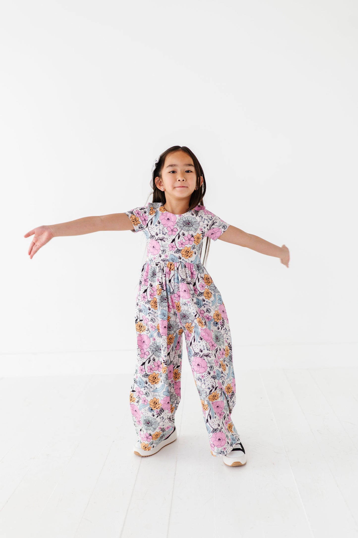 Vintage Sketchy Floral Romper