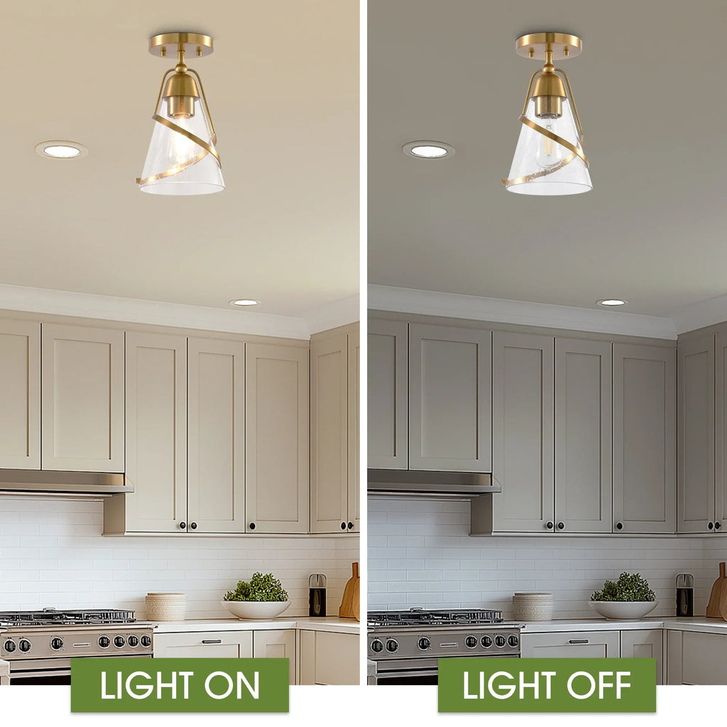 7 Inch Walker 1-Light Semi-Flush Mount Ceiling Light