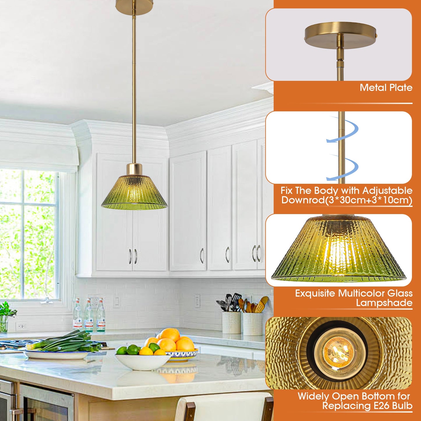 7.5 Inch Yetta 1-Light Island Pendant Light