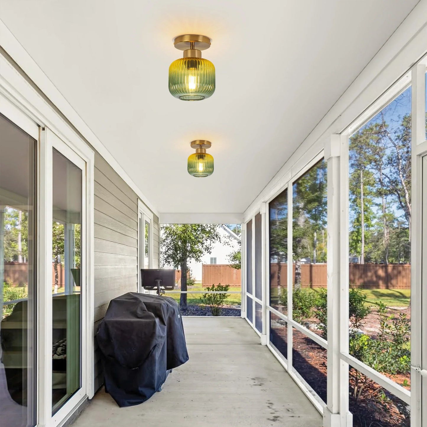 6 Inch Bard 1-Light Semi-Flush Mount Ceiling Light