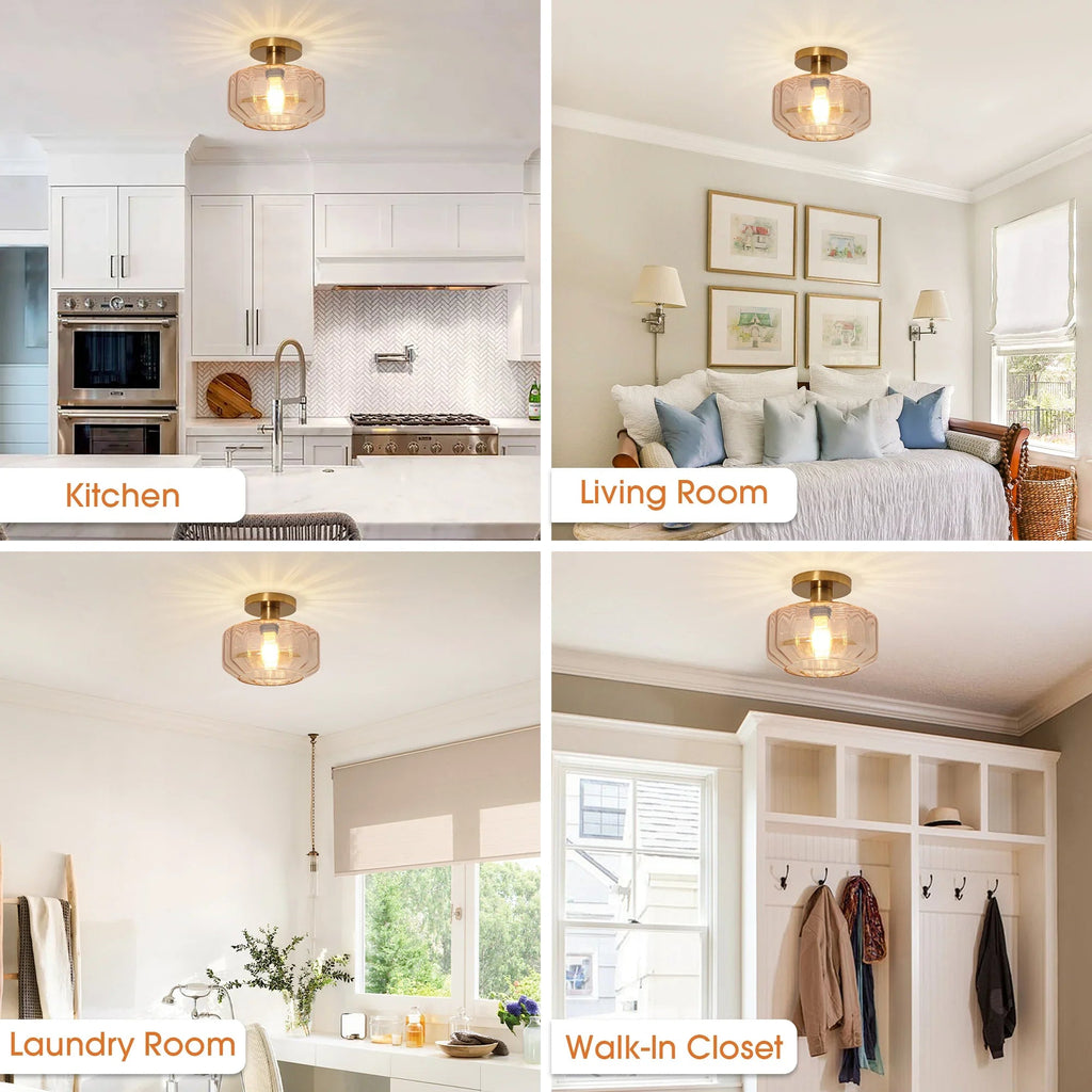 9 Inch Gerald 1-Light Semi-Flush Mount Ceiling Light
