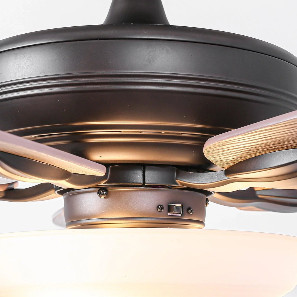 52" Traditional Pull Chain 5 Blades Ceiling Fan with Light
