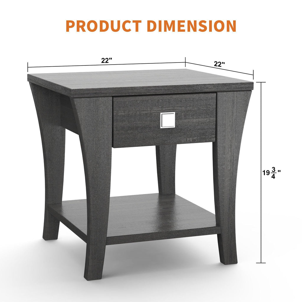 Furniture of America Amity End Table, Gray