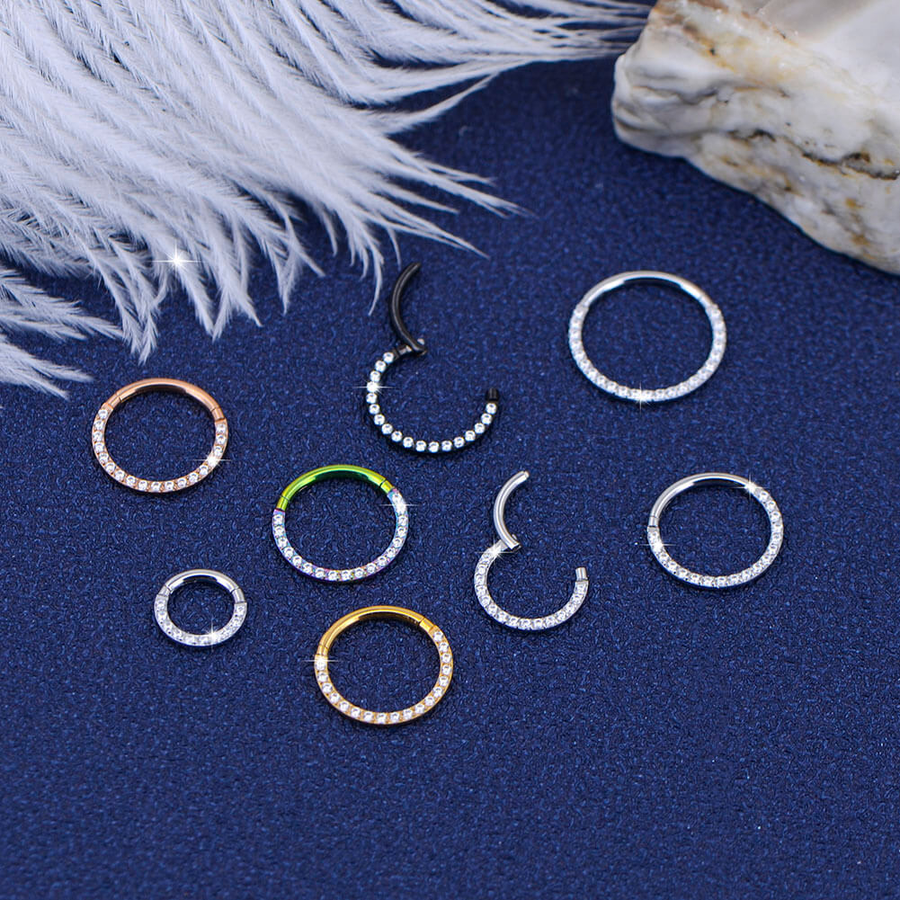 Clear CZ Front Segment Septum Ring