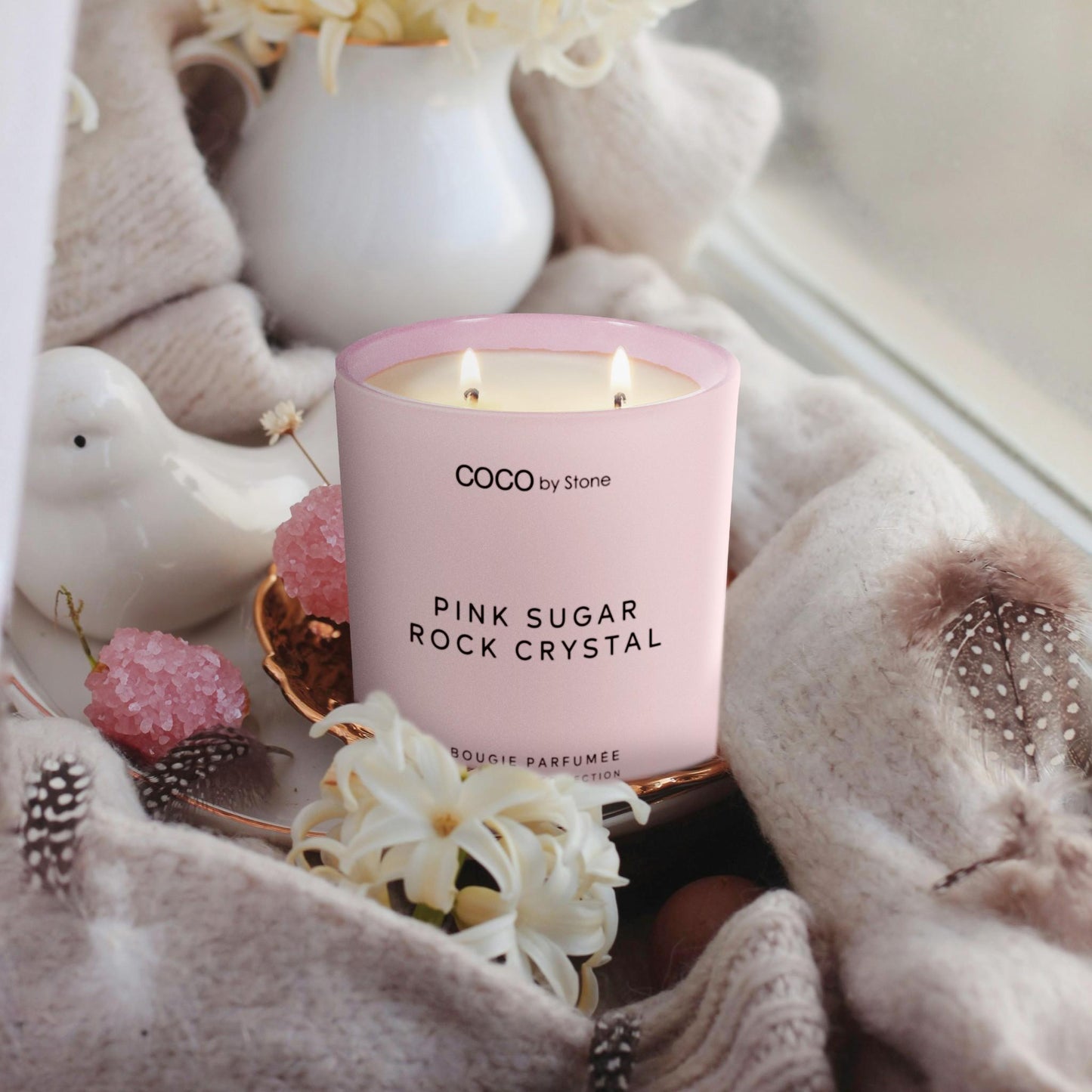 15oz Smells Like Pink Sugar Rock Crystal Candle