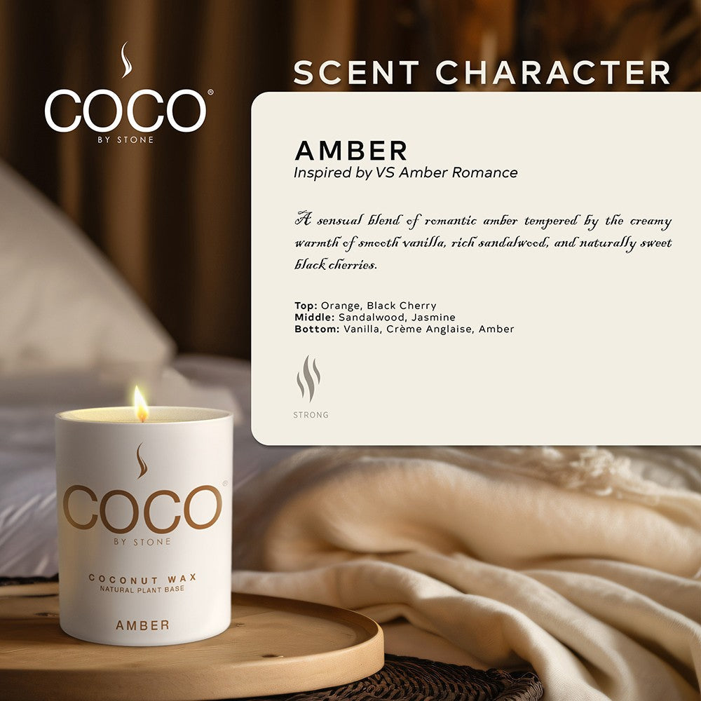 Amber Natural Coconut Apricot Wax Candle