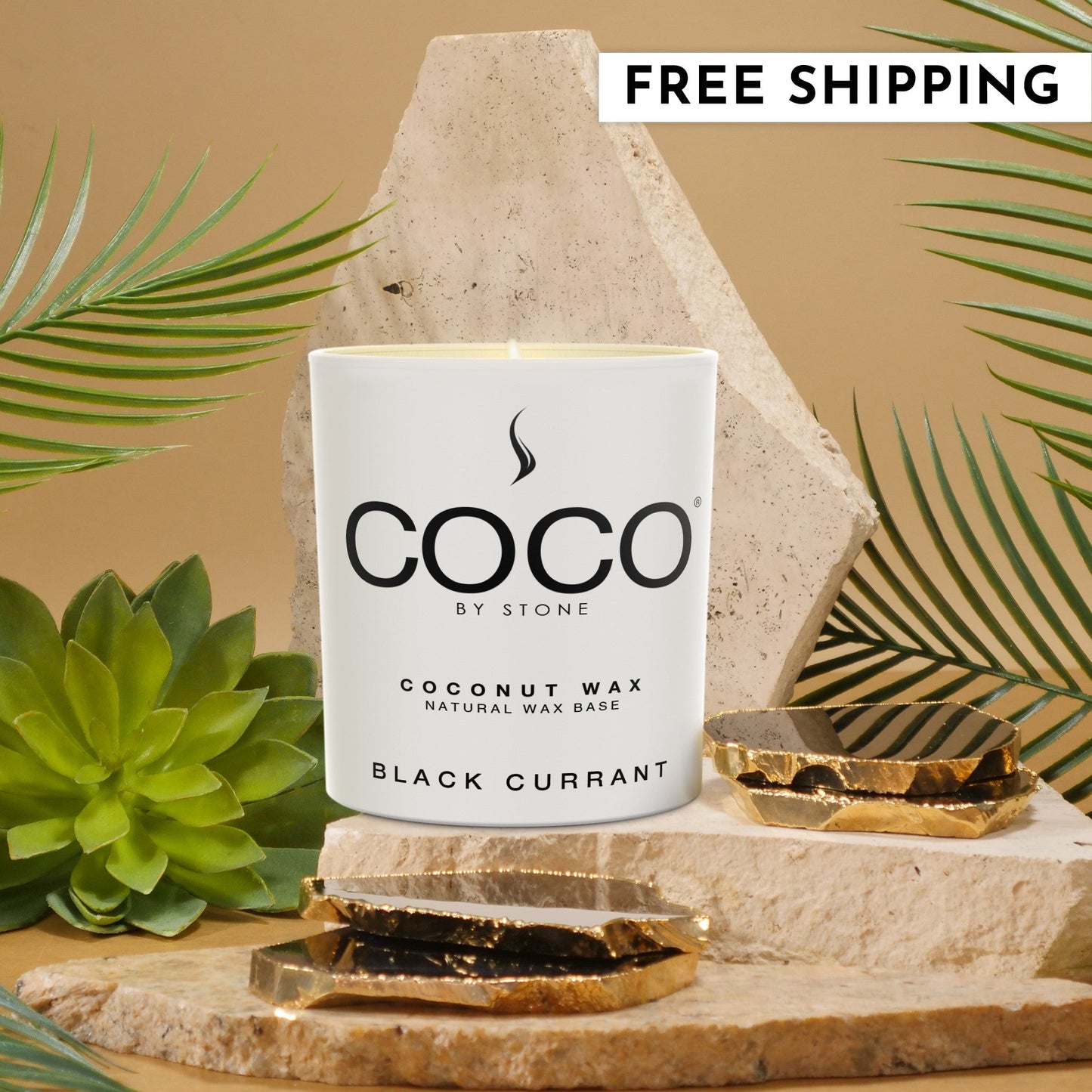 Black Currant Natural Coconut Apricot Wax Candle