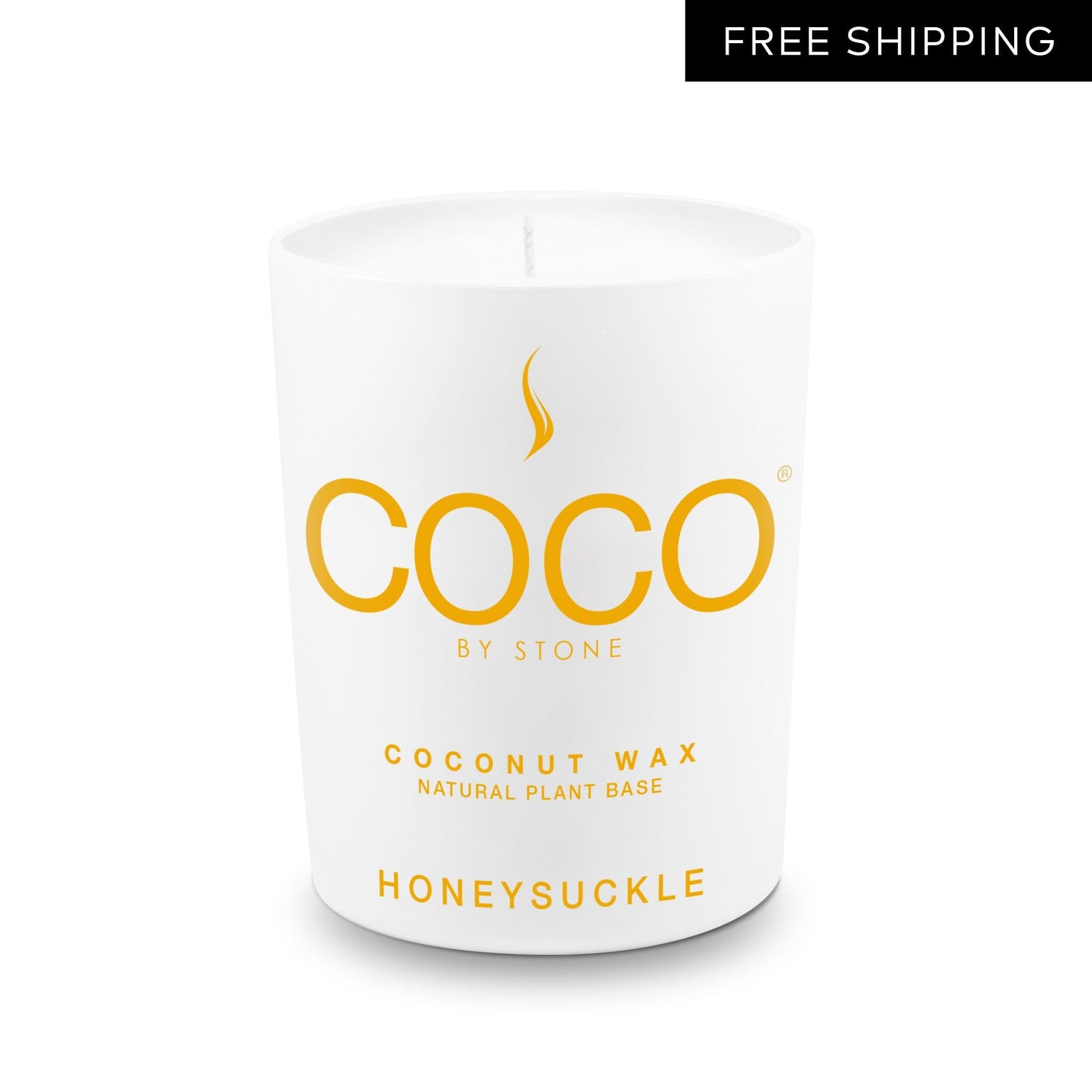 Honeysuckle Natural Coconut Apricot Wax Candle