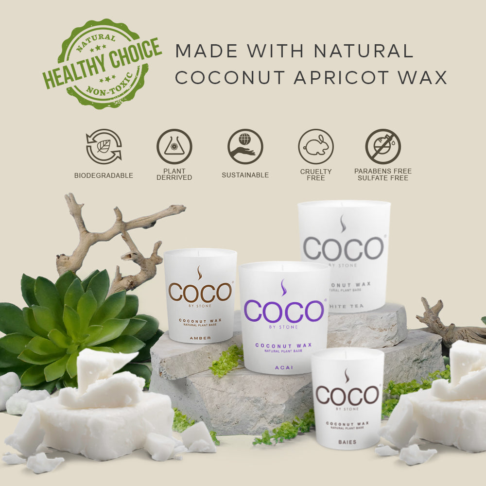 Oud Wood Natural Coconut Apricot Wax Candle