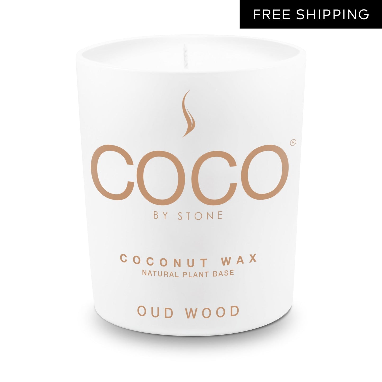 Oud Wood Natural Coconut Apricot Wax Candle