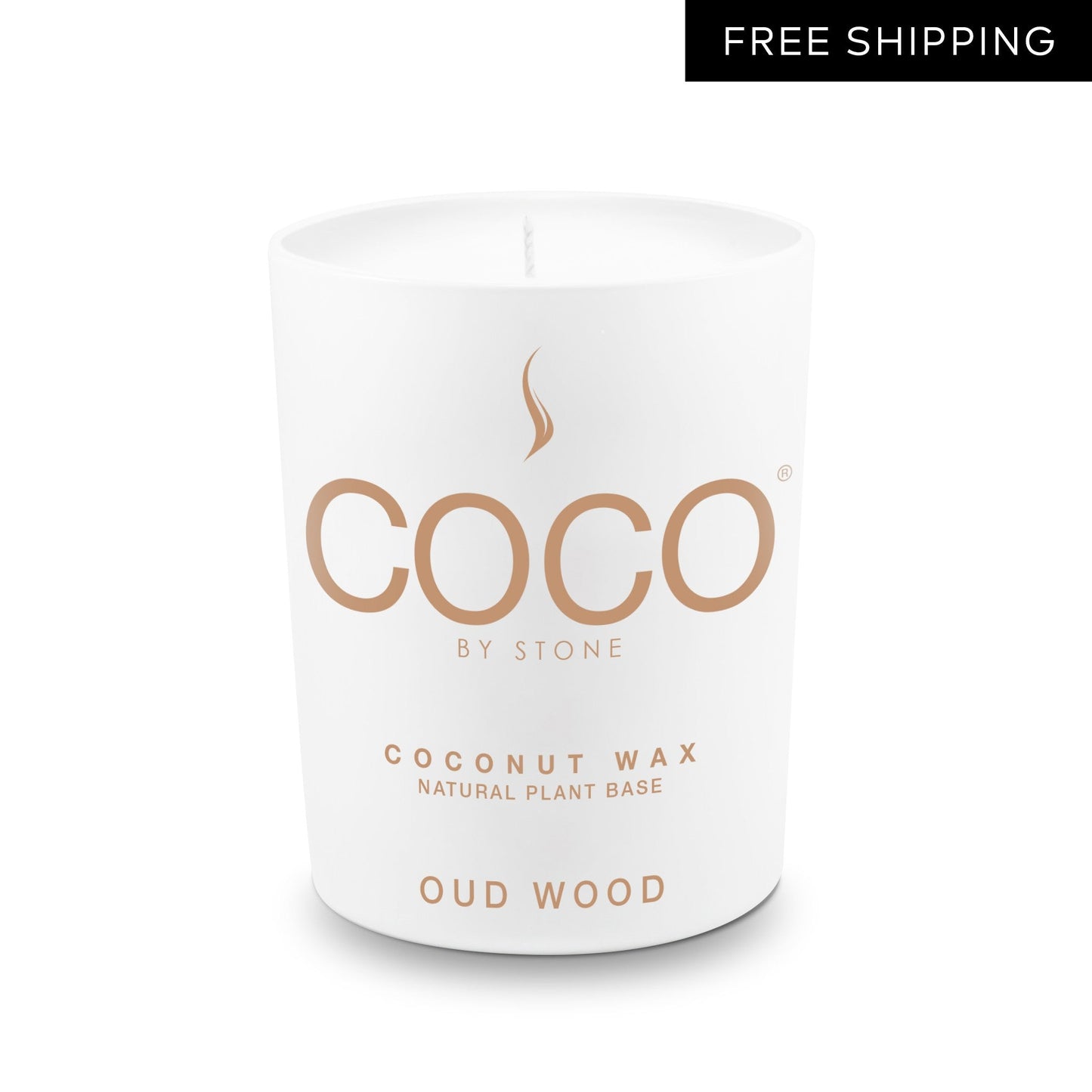 Oud Wood Natural Coconut Apricot Wax Candle