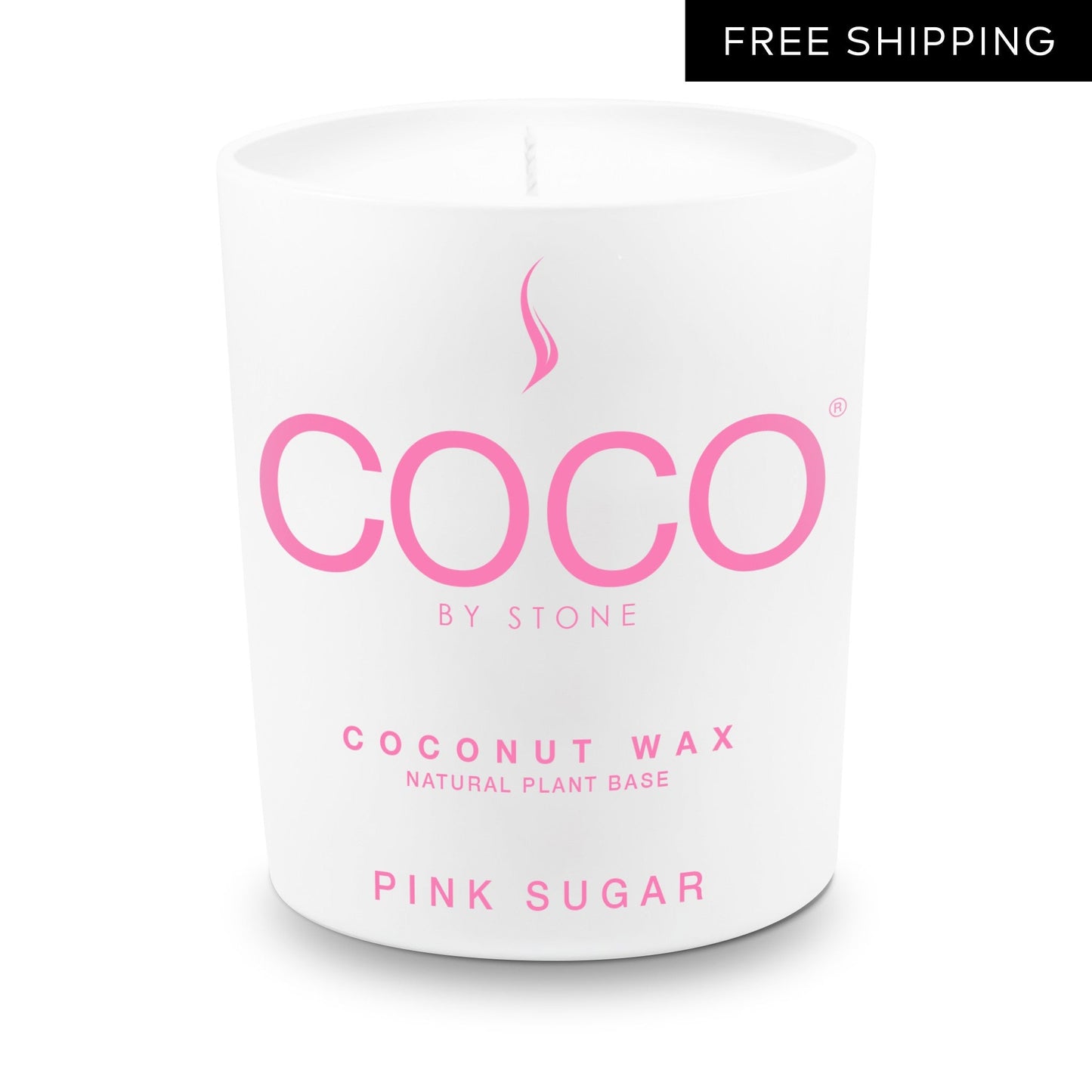 Pink Sugar Natural Coconut Apricot Wax Candle