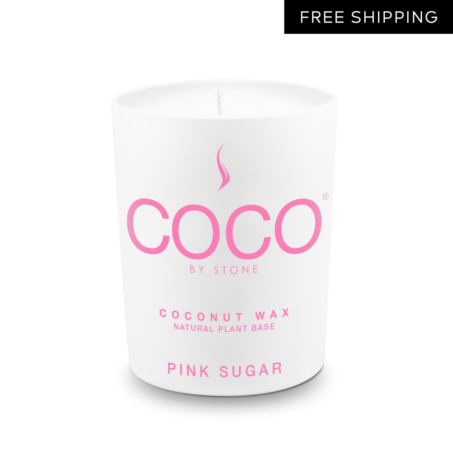 Pink Sugar Natural Coconut Apricot Wax Candle