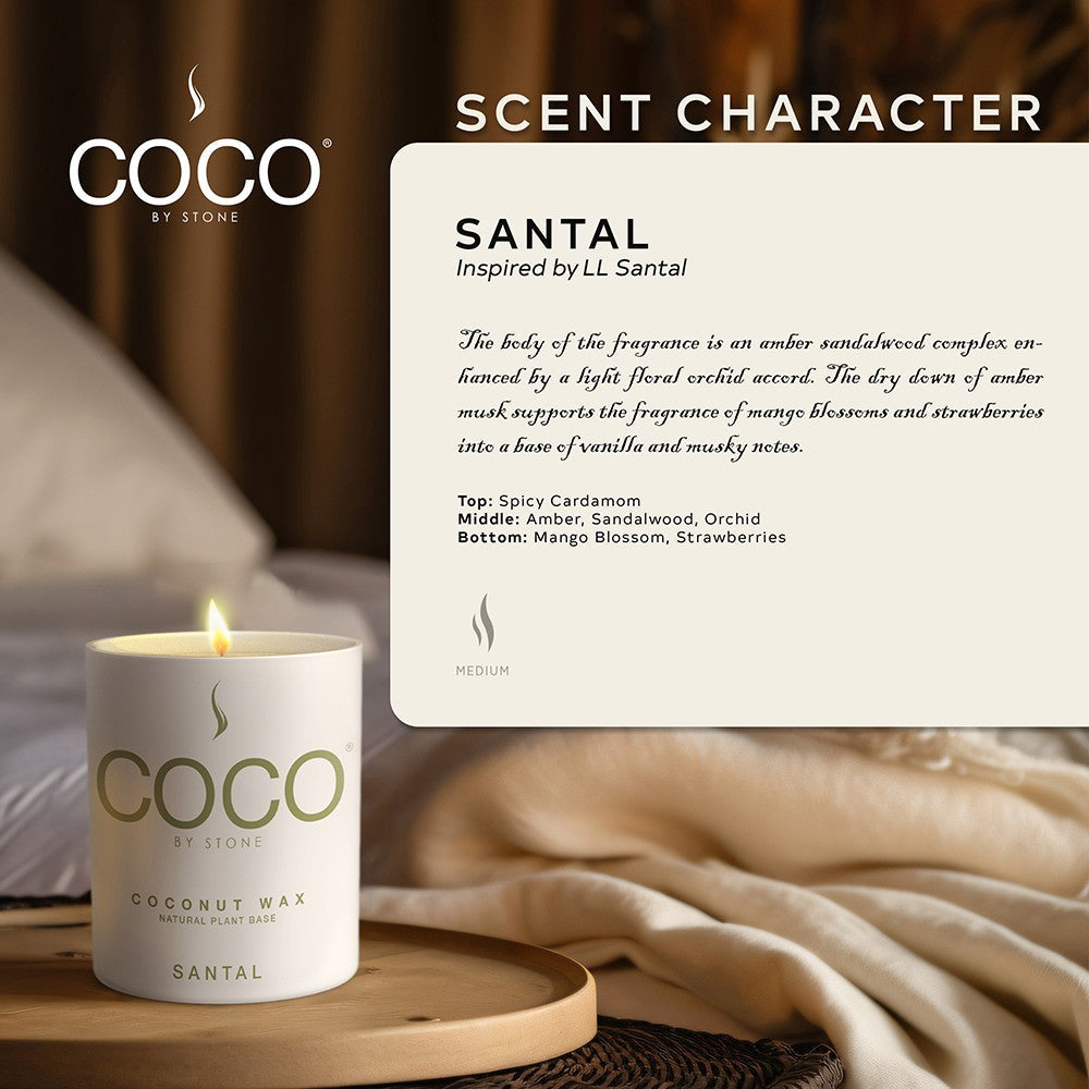 Santal Natural Coconut Apricot Wax Candle