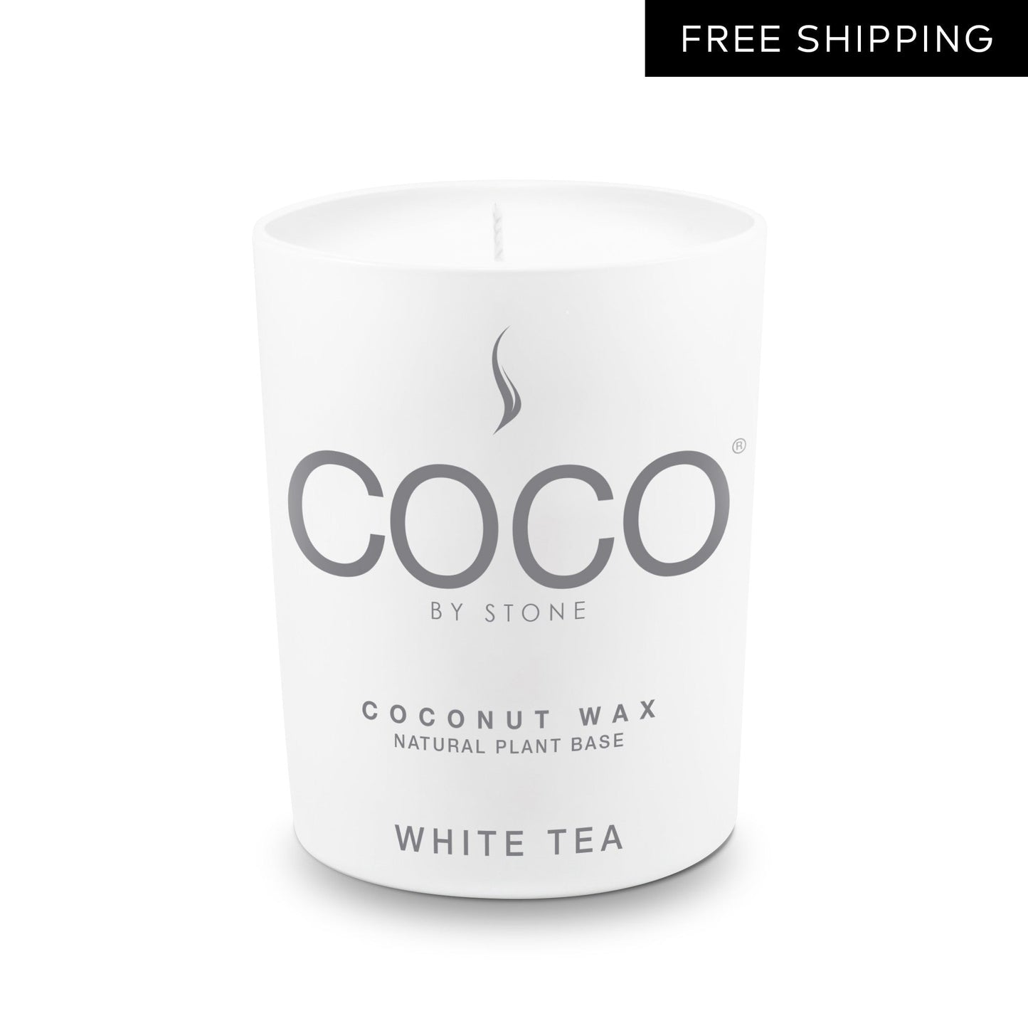 White Tea Natural Coconut Apricot Wax Candle