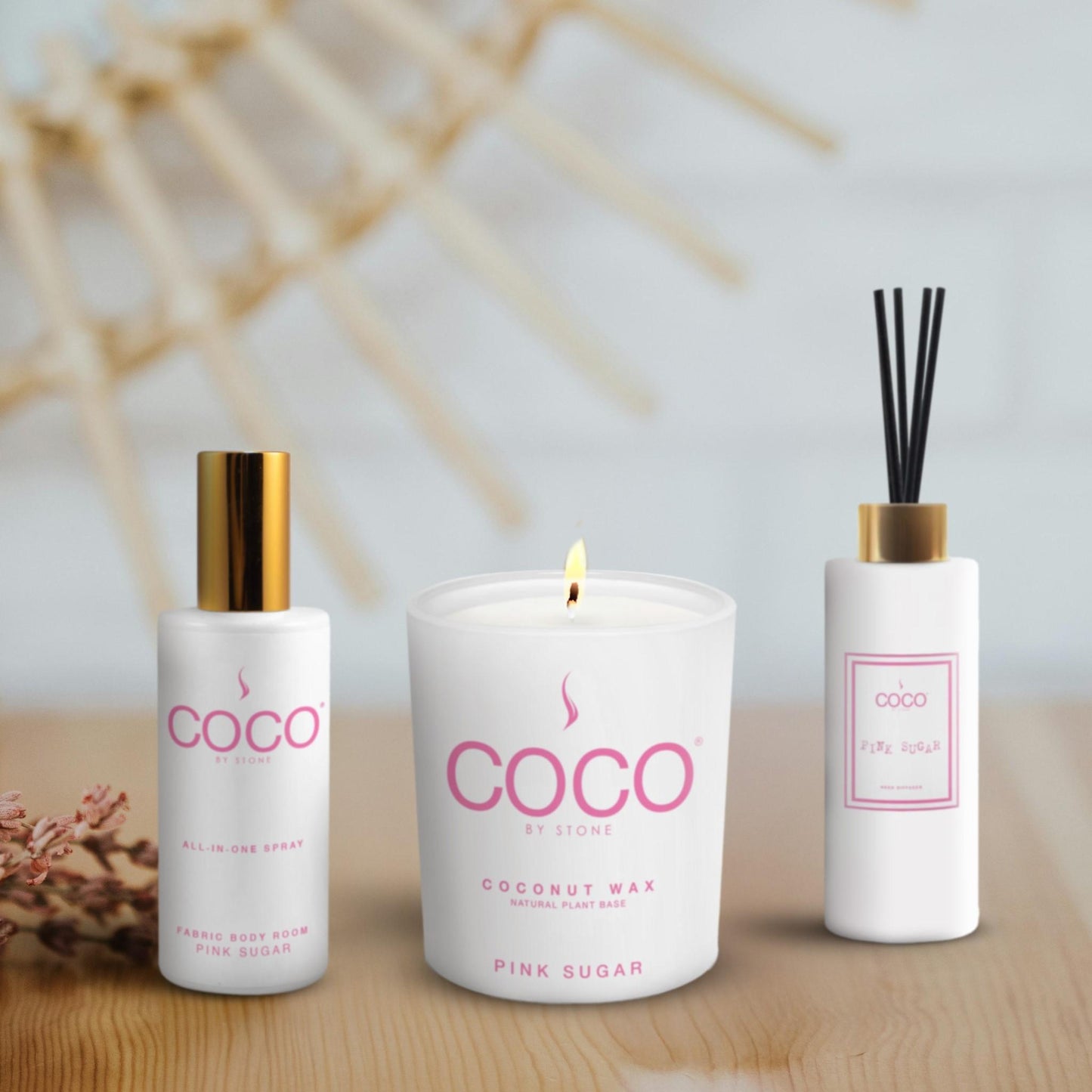 Pink Sugar Natural Coconut Apricot Wax Candle