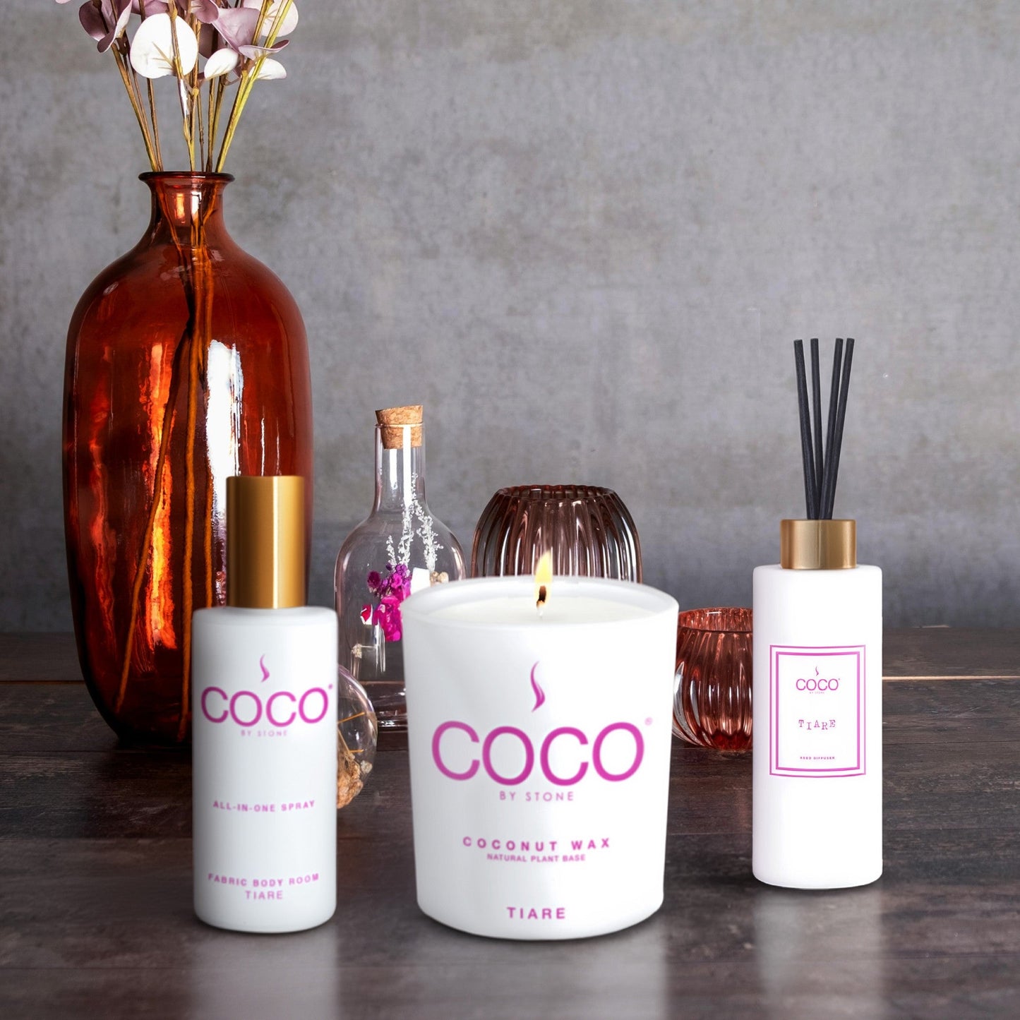 Tiare Natural Coconut Apricot Wax Candle