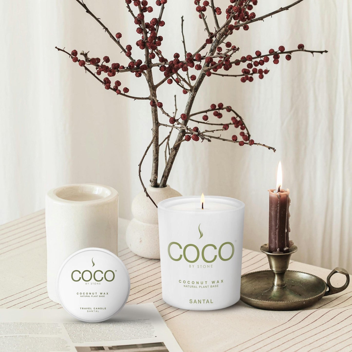 Santal Natural Coconut Apricot Wax Candle