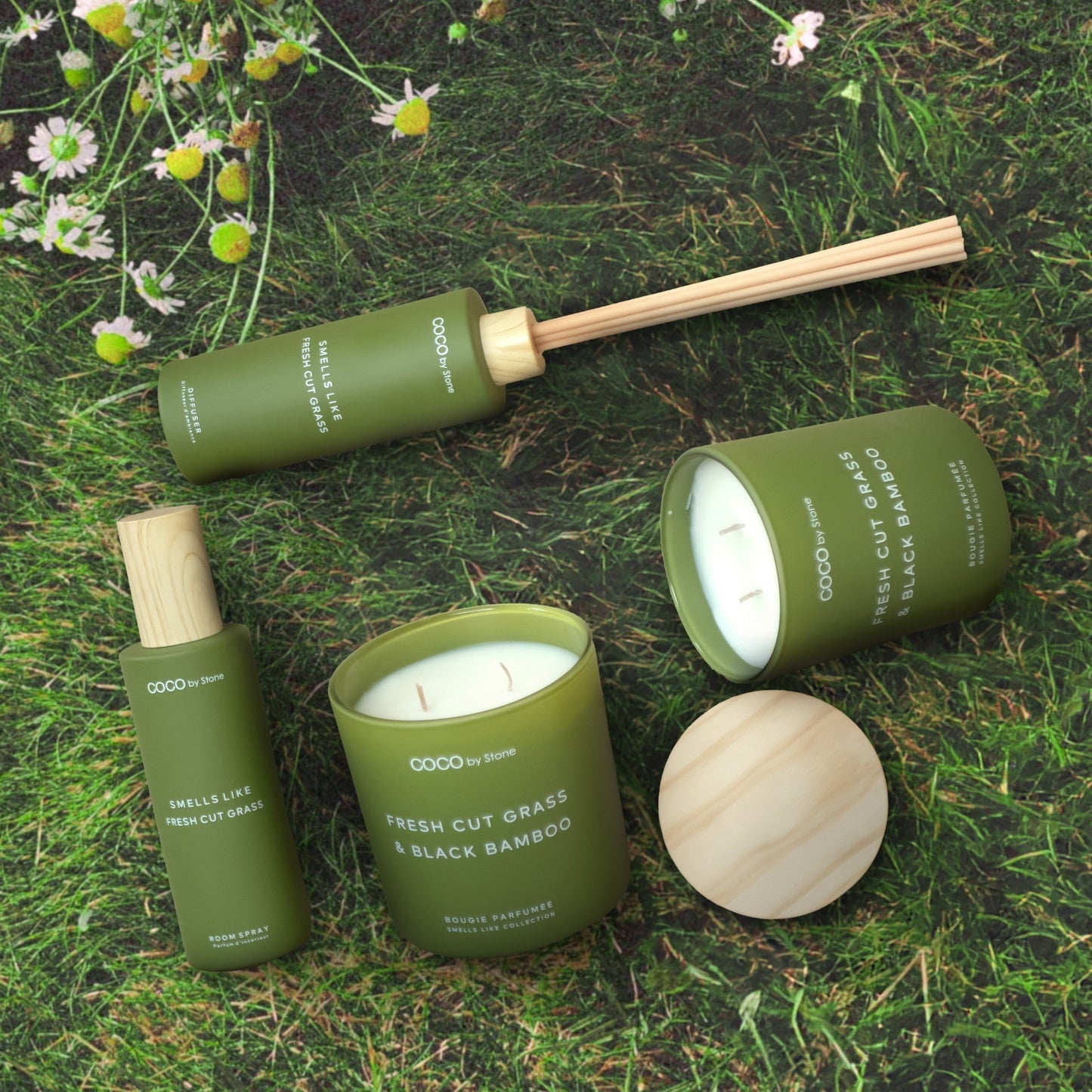 15oz Smells Like Fresh Cut Grass & Black Bamboo Candle