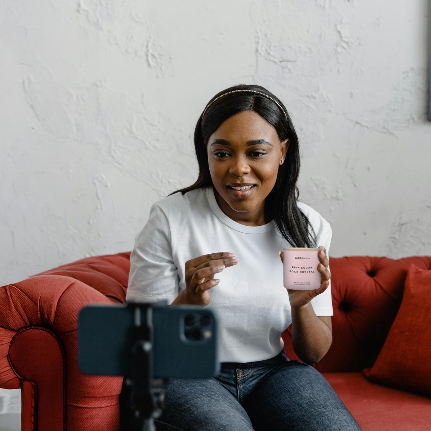 15oz Smells Like Pink Sugar Rock Crystal Candle