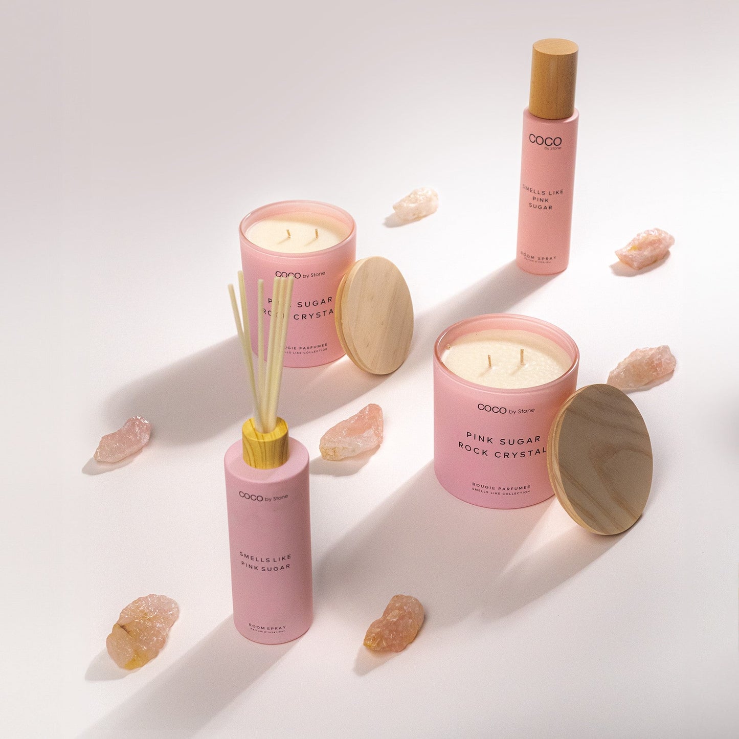 15oz Smells Like Pink Sugar Rock Crystal Candle