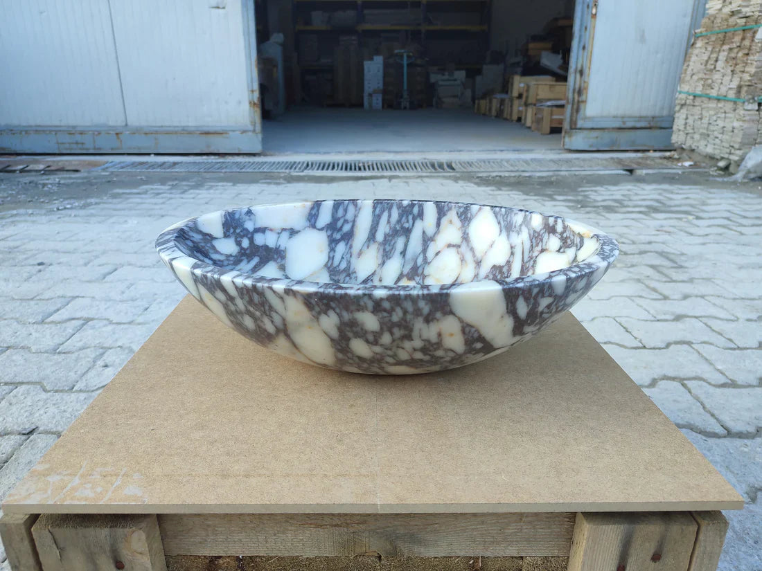 Calacatta Viola Marble Oval Shape Above Vanity Bathroom Sink (W)18" (L)14" (H)5"