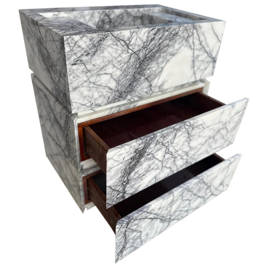 Calacatta Viola Marble Stand-Alone Drawer Sink (W)20" (L)30" (H)34"