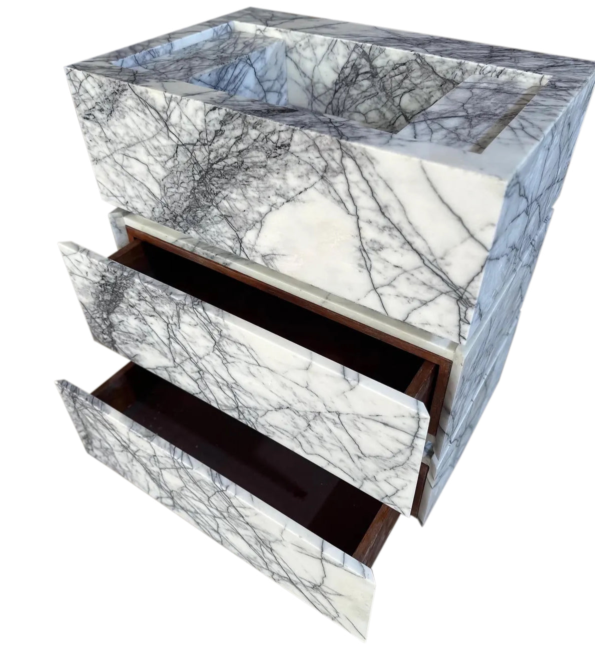 Calacatta Viola Marble Stand-Alone Drawer Sink (W)20" (L)30" (H)34"