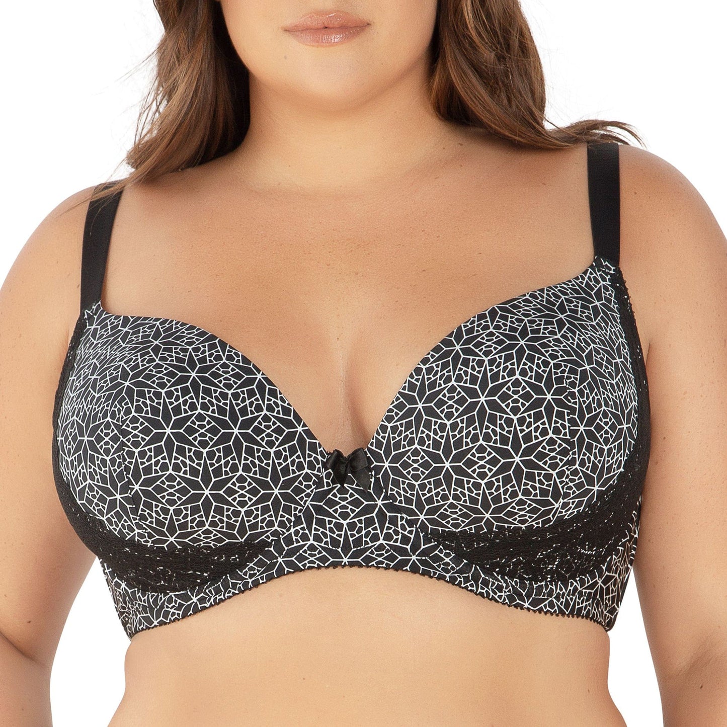 PARFAIT Casey 2801 Women's Wired Padded Plunge Seamless T-shirt Bra - Mosaic Black