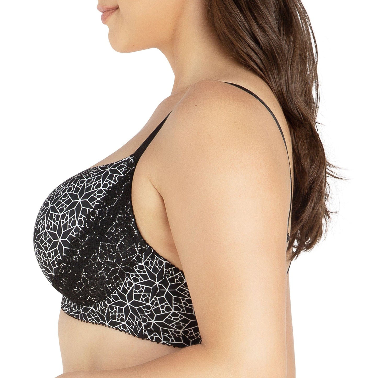PARFAIT Casey 2801 Women's Wired Padded Plunge Seamless T-shirt Bra - Mosaic Black