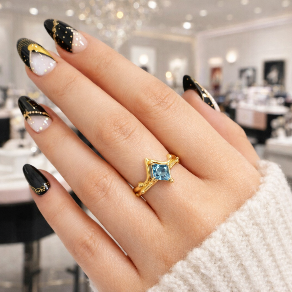 Marksman's Ring Set (Women)- 14k Yellow Gold Video Game Inspired Rings