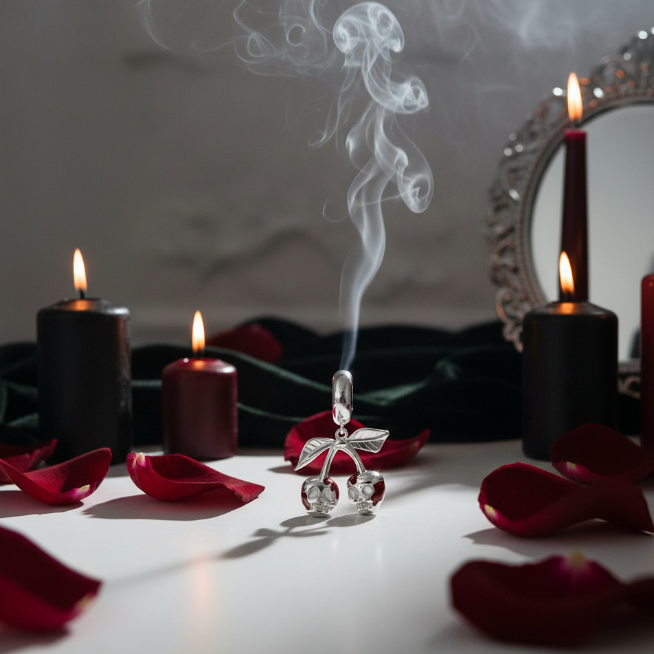 Cherry Skull Gothic Charm