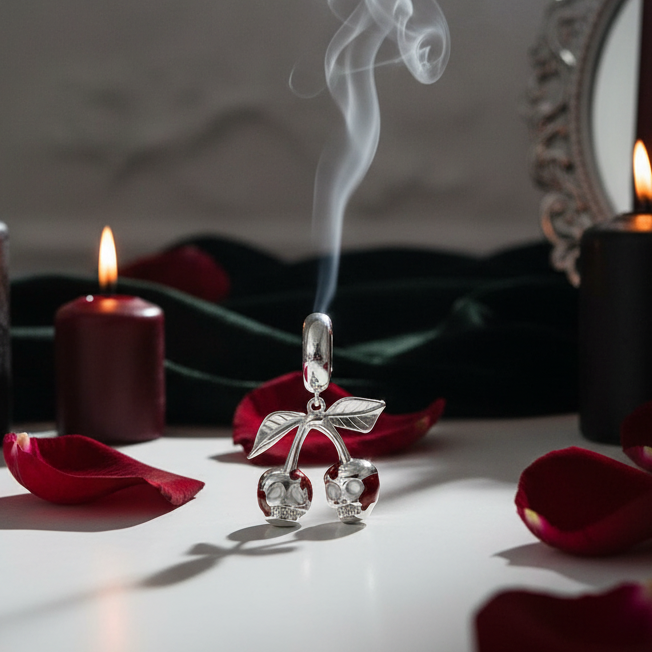 Cherry Skull Gothic Charm