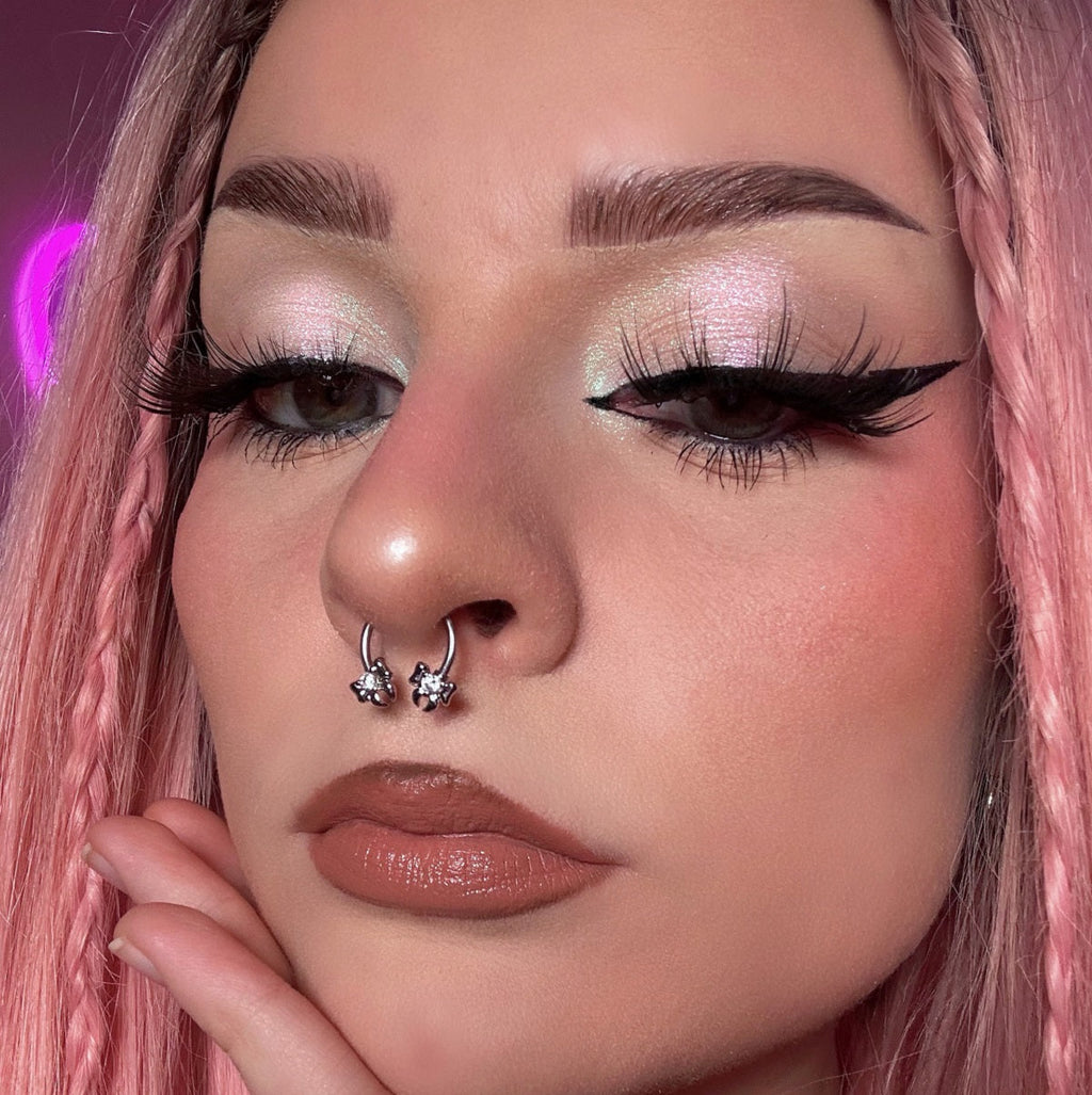 CZ Ribbon Bow Horseshoe Septum Ring