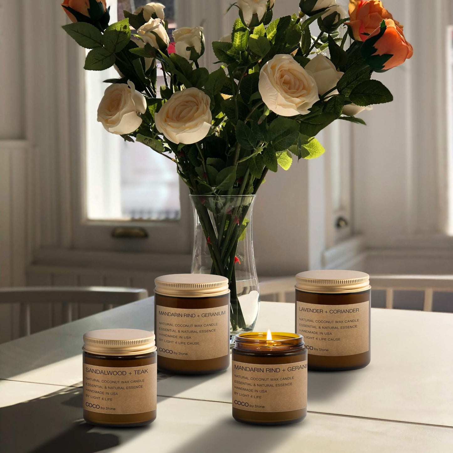 3.5oz Lavender + Coriander Natural Coconut Apricot Wax Candle