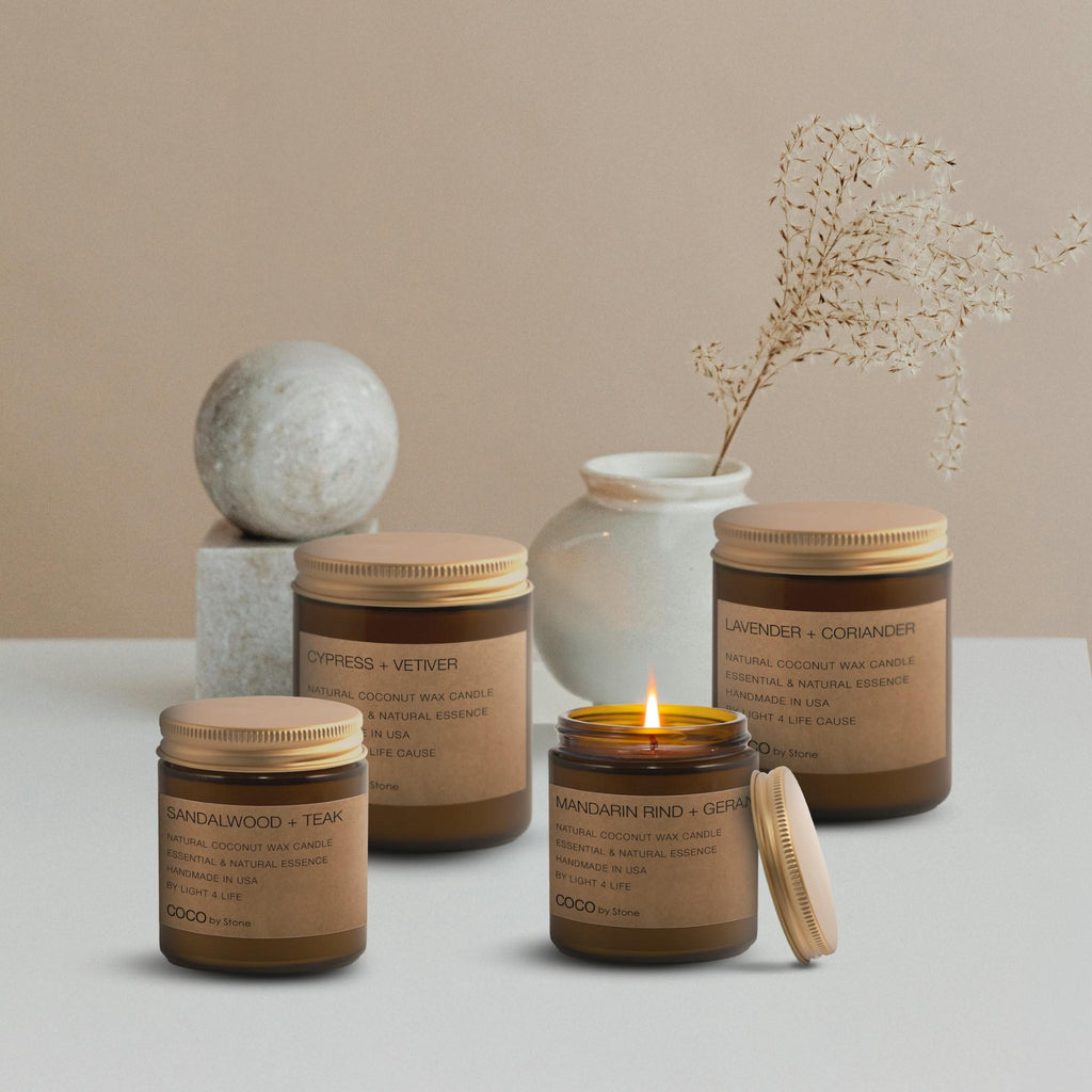 3.5oz Lavender + Coriander Natural Coconut Apricot Wax Candle