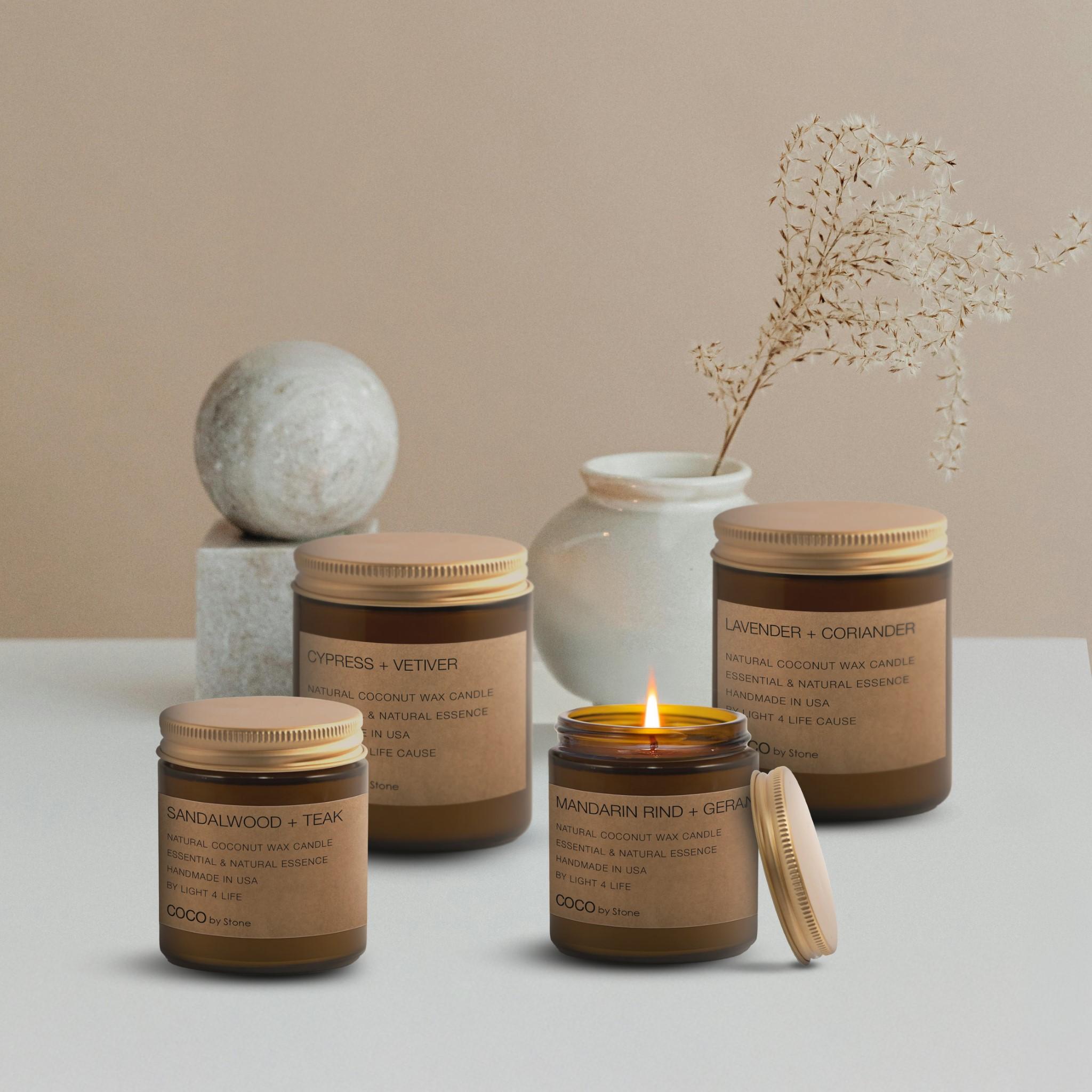 7.2oz Eucalyptus + Tea Tree Natural Coconut Apricot Wax Candle